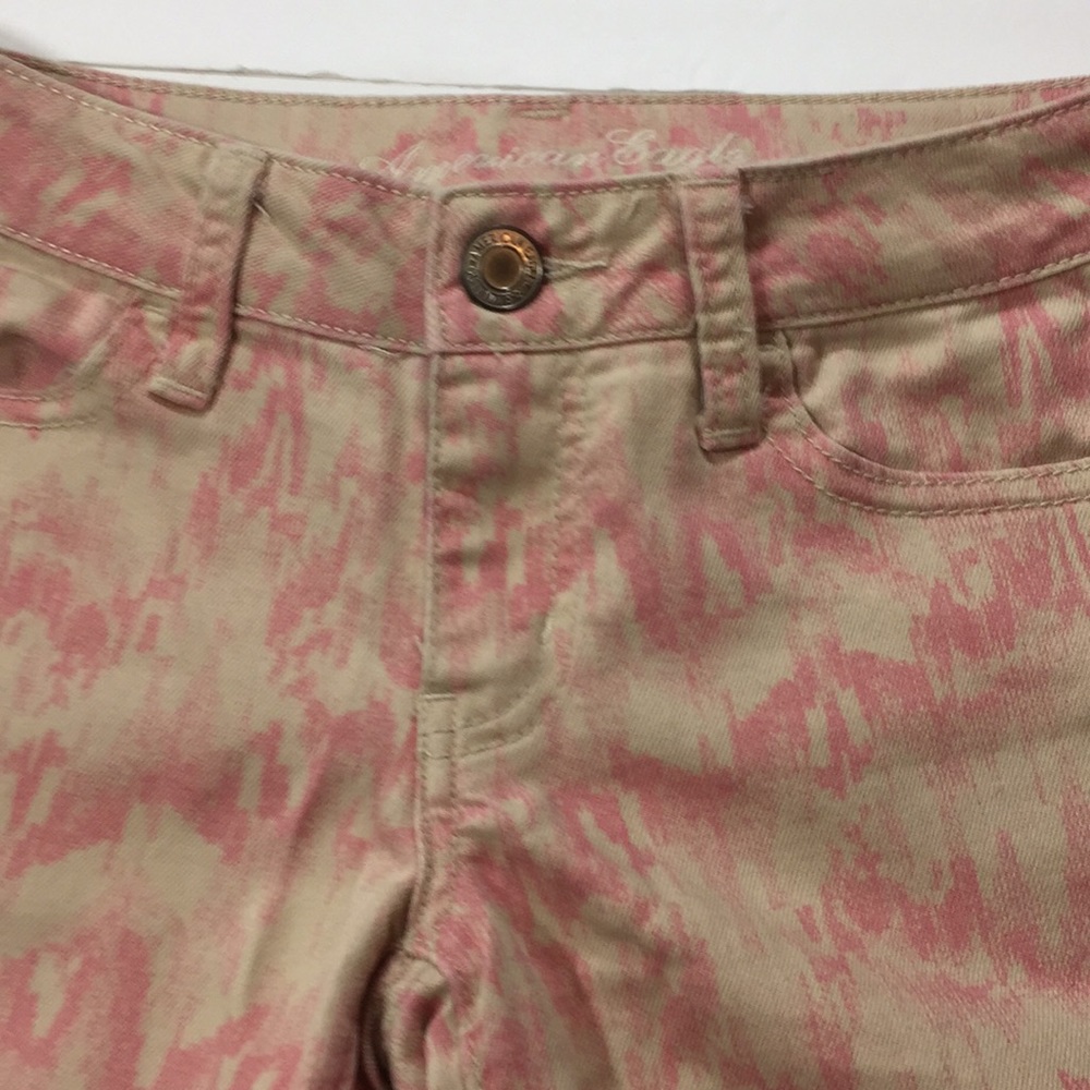 American Eagle Pink & Khaki Stretch Jeans Legging